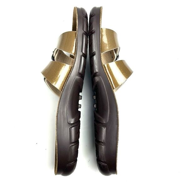 NWB Birkenstock Alpro Slide Sandals Double Strap Slides Sparkle Oro EUR 38 US 7 - Picture 6 of 11